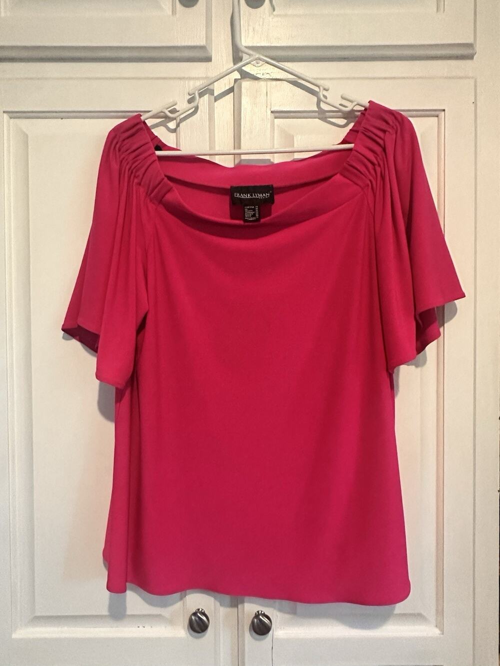 Frank Lyman Off The Shoulder Pink Blouse Size 14 Top Shirt
